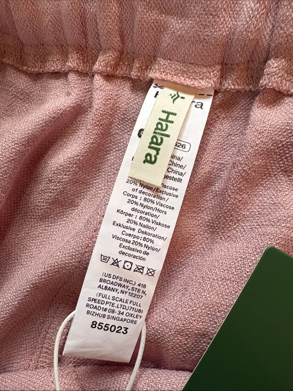 Halara sz L pink pull on elastic waist crop cuffed pants NWT